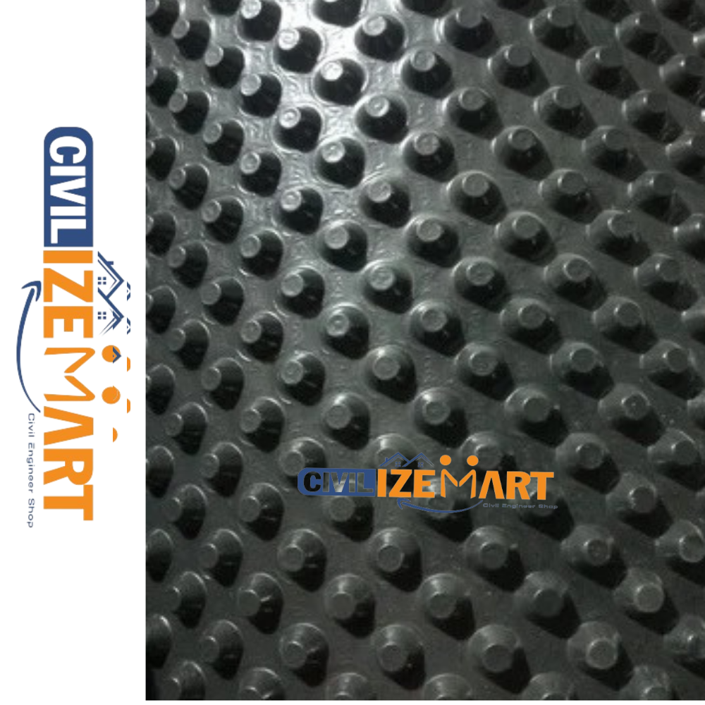 Dimple Board Drainage System - Hdpe, Black, 08mm Dimple Height | Waterproof, Chemical Resistant, Uv Protected, High Soil Pressure Resistance