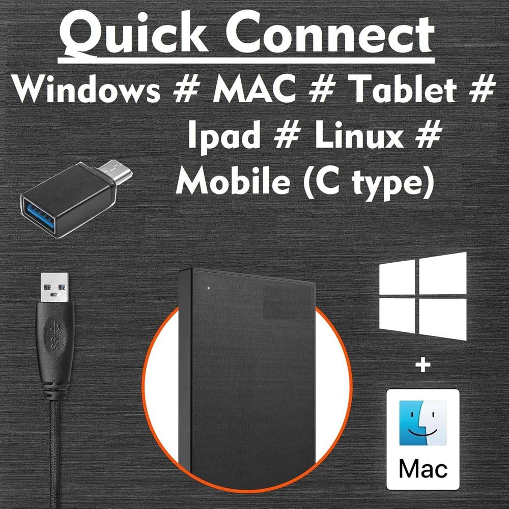 External Hard Disk - Color: Black