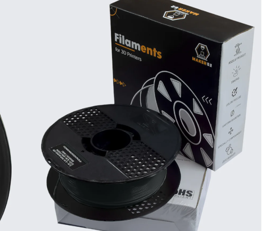 MAKER52 HS PLA+ Filament - 1.75mm High-Strength Premium 3D Printer Material - Midnight Grey