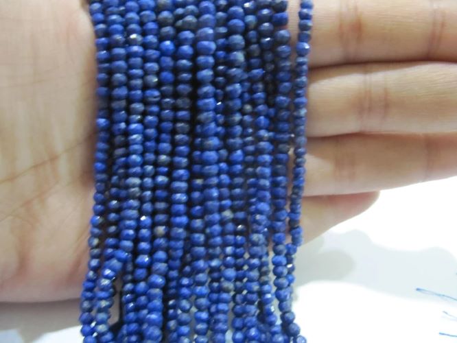 Natural Lapis Lazuli Rondelle Faceted Beads 3-4 mm Strand 13 inch long