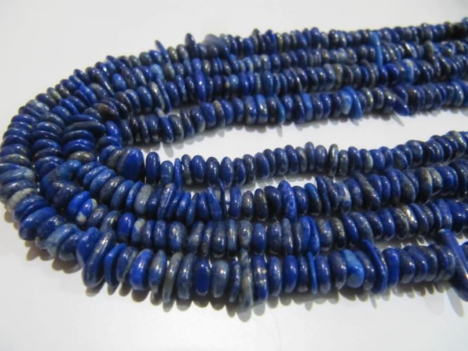 Natural Lapis Lazuli Nugget Shape Flat Tumbled Plain Smooth 5mm To 10mm Beads