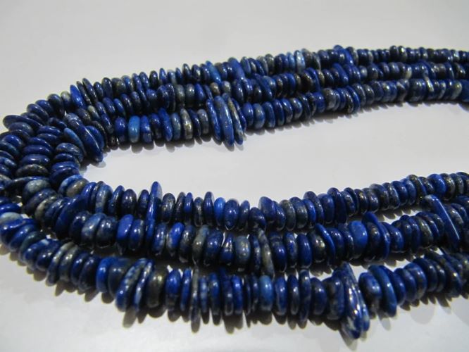 Natural Lapis Lazuli Nugget Shape Flat Tumbled Plain Smooth 5mm To 10mm Beads