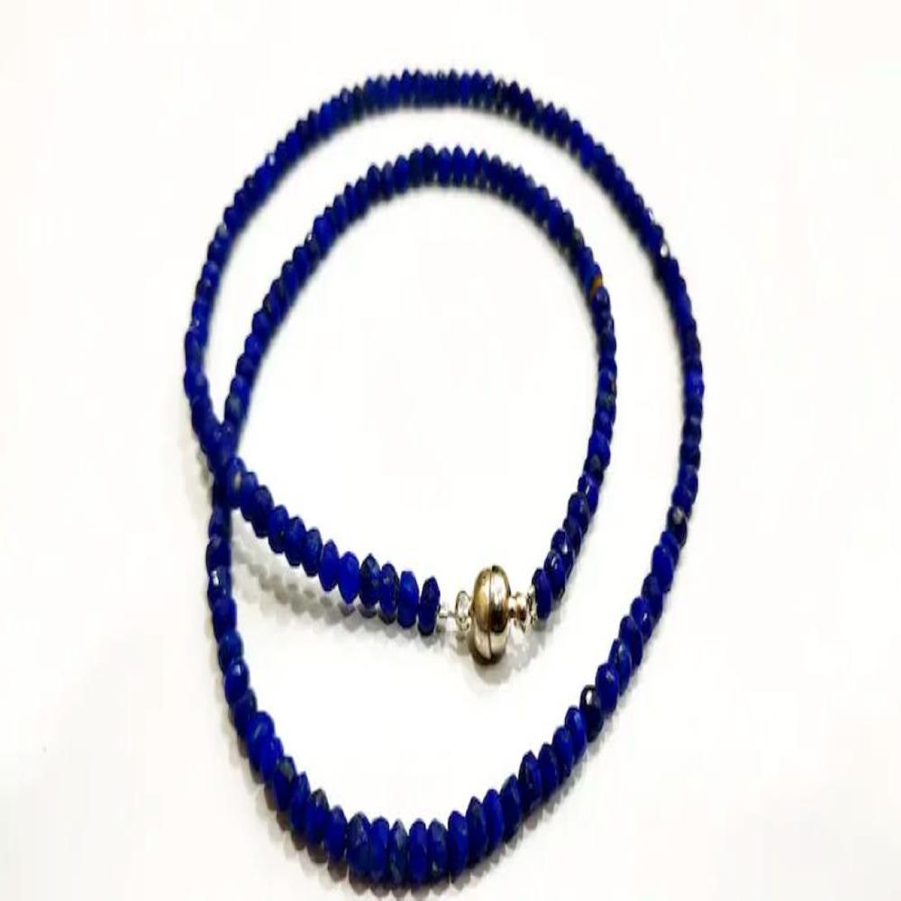 Natural Lapis Lazuli Rondelle Faceted 4mm Beads necklace With Magnetic Clasp