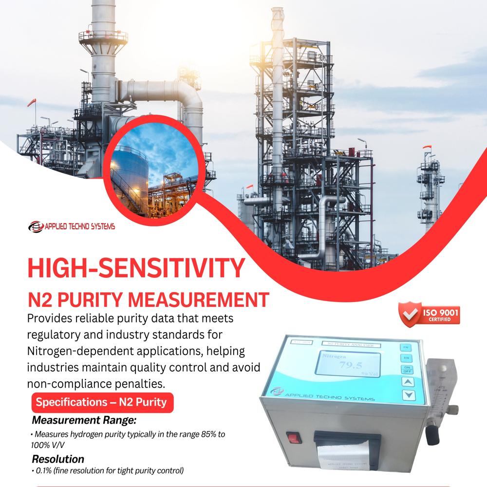 Handheld Nitrogen Purity Analyser - Accuracy: +/-2 %