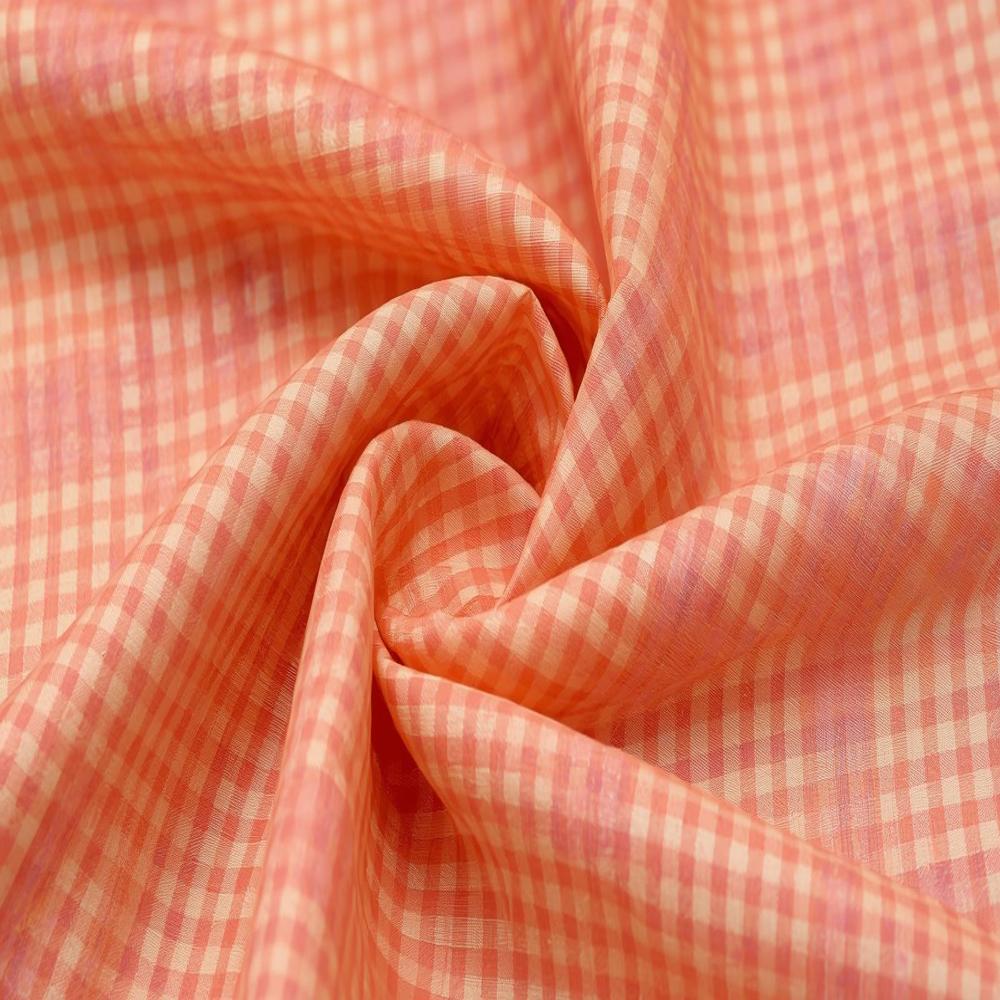 Nylon Kota Checks Fabric, Lightweight Durable Checked Nylon Fabric for Saree, Dupatta & Daily Wear
