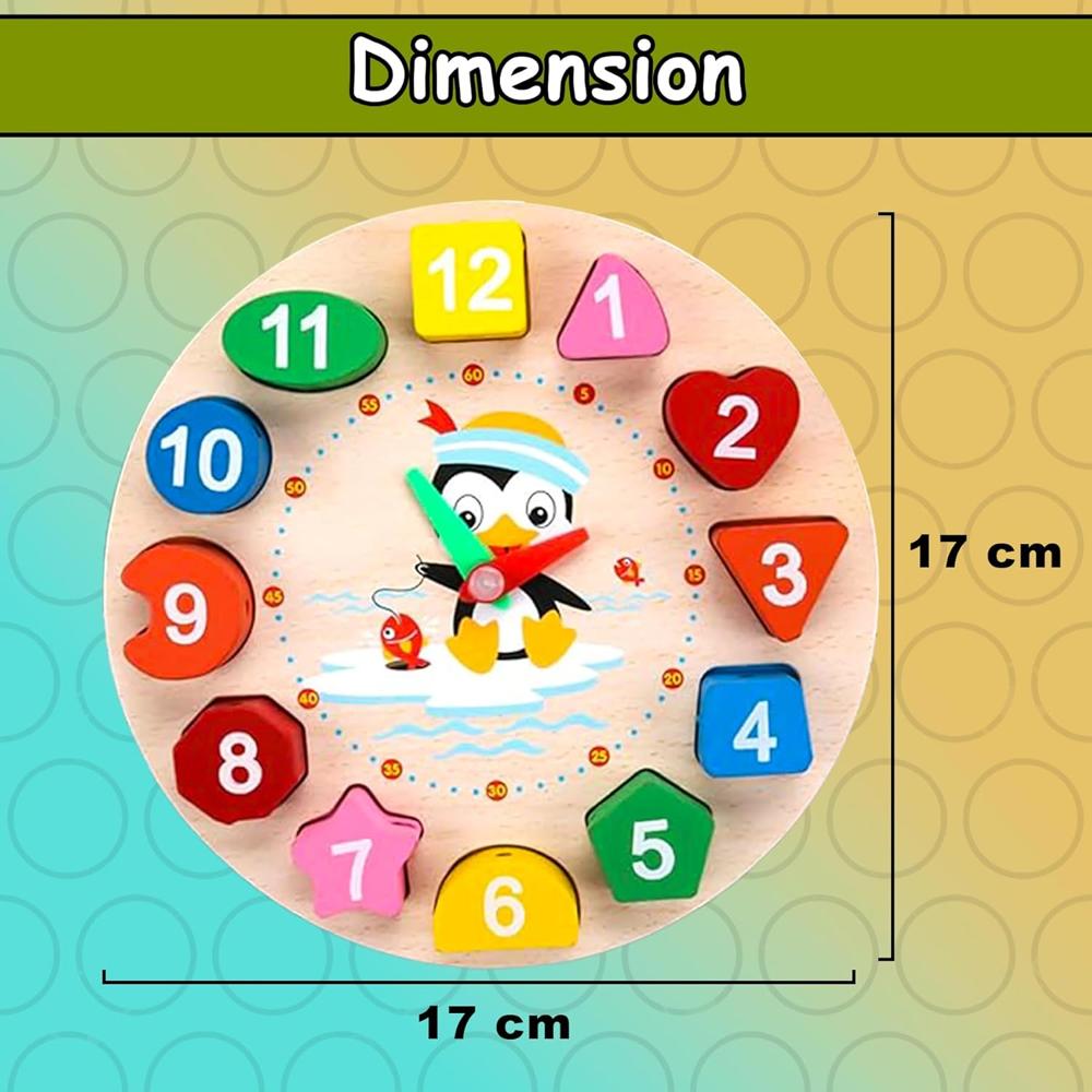 Wooden Learning Clock with Bead Lace