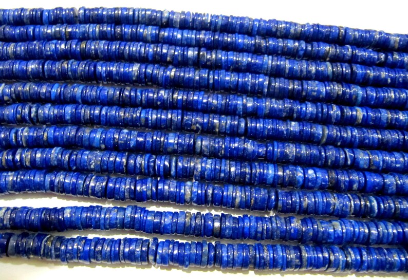 Natural Lapis Lazuli Tyre shape Rondelle Plain Smooth Beads 7-8mm Strand 8inch long