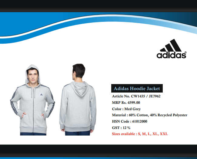Adidas Hoodie Jacket - Age Group: Adult