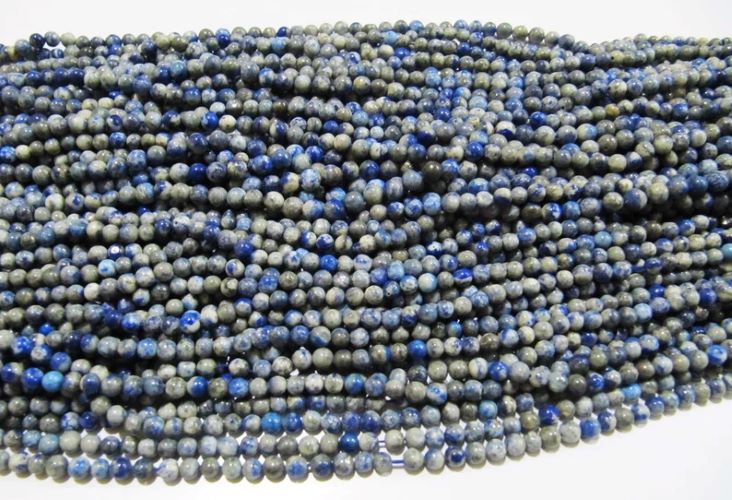 Natural Genuine Lapis Lazuli Round Plain Smooth 4-5 mm Beads  Strand 13 Inches Long