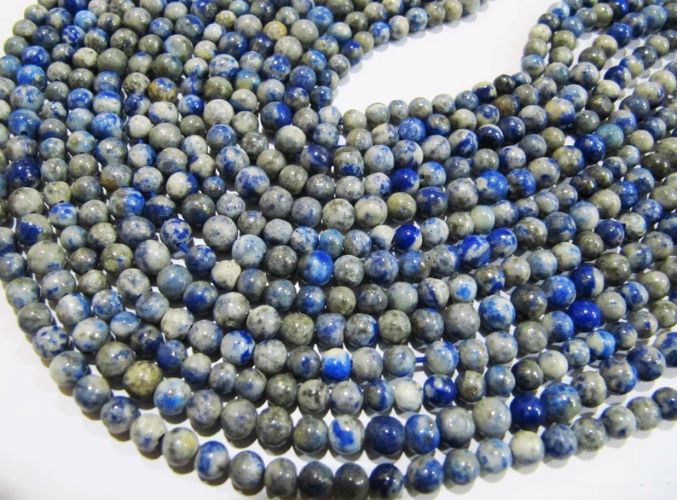 Natural Genuine Lapis Lazuli Round Plain Smooth 4-5 mm Beads  Strand 13 Inches Long