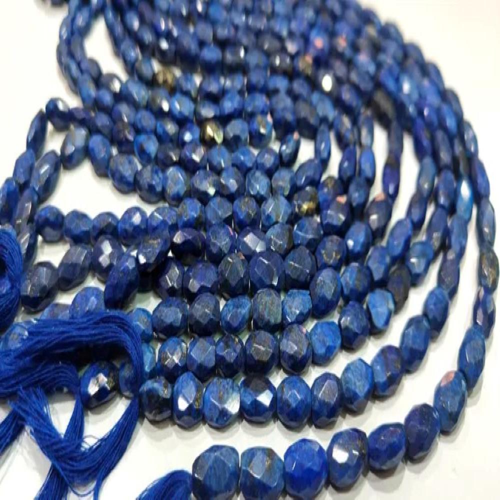 Natural Lapis Lazuli Oval faceted 9-10mm Mani Shape Gemstone Briolette Beads Sold per Strand 13 Inches