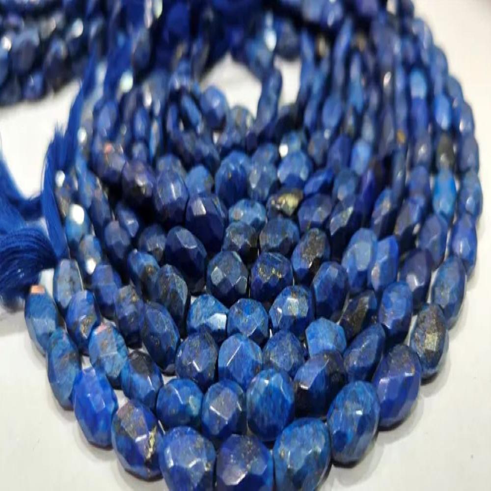 Natural Lapis Lazuli Oval faceted 9-10mm Mani Shape Gemstone Briolette Beads Sold per Strand 13 Inches