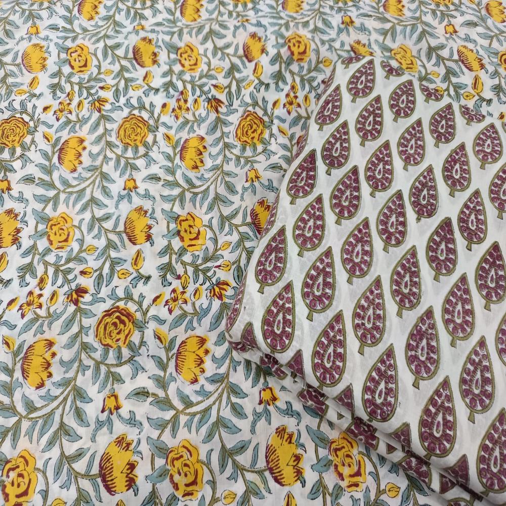 Hand block cotton fabric