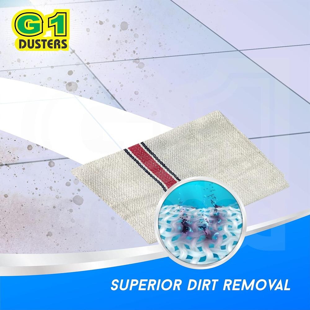 Cotton Floor Cleaning Duster - 24x30 Inches, White Cotton, Reusable, High Absorbency, Stitched Edge