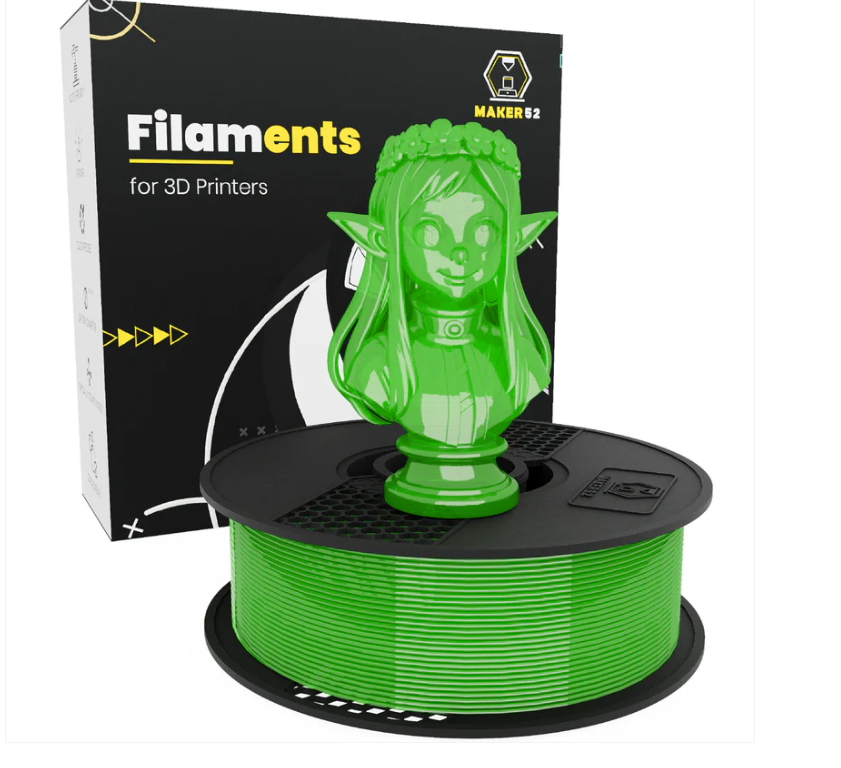 MAKER52 HS PLA+ Filament - 1.75mm High-Strength Premium 3D Printer Material - Clear Green