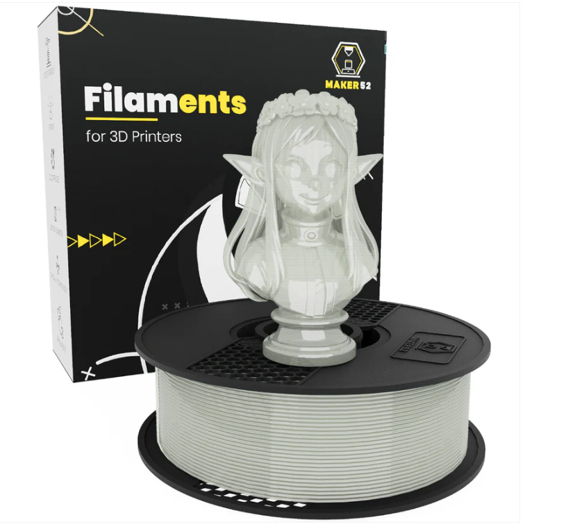 MAKER52 HS PLA+ Filament - 1.75mm High-Strength Premium 3D Printing Material - Clear Glass
