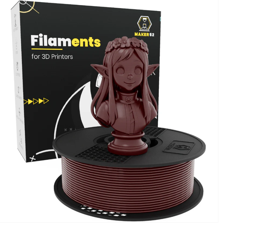 MAKER52 HS PLA+ Filament - 1.75mm High-Strength Premium 3D Printer Material - Mocha Brown