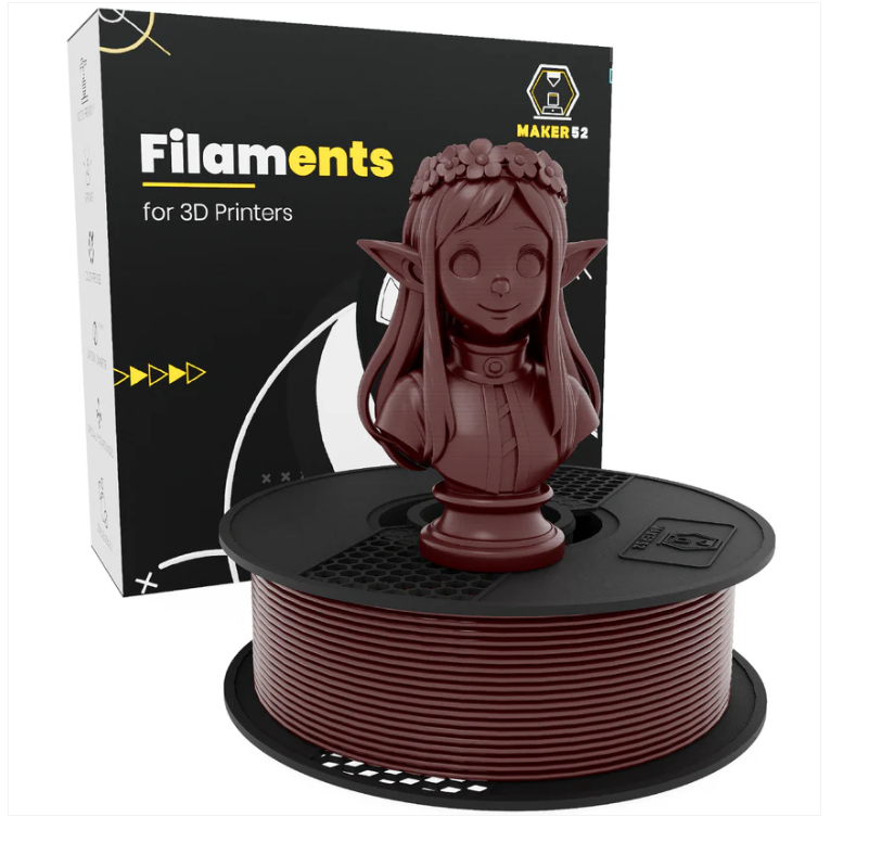 MAKER52 HS PLA+ Filament - 1.75mm High-Strength Premium 3D Printer Material - Mocha Brown