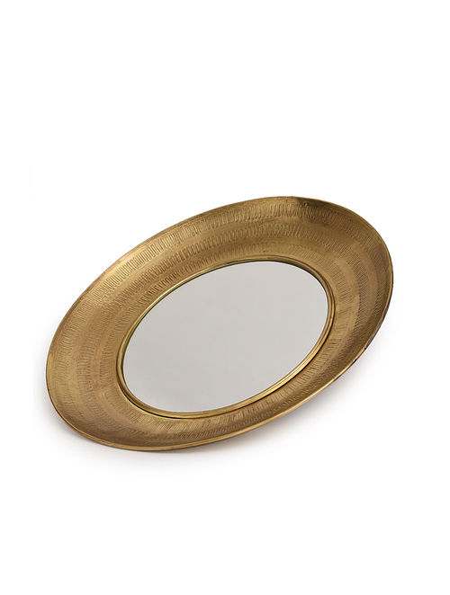 Textured Round Framed Wall Mirror - Color: Customizable