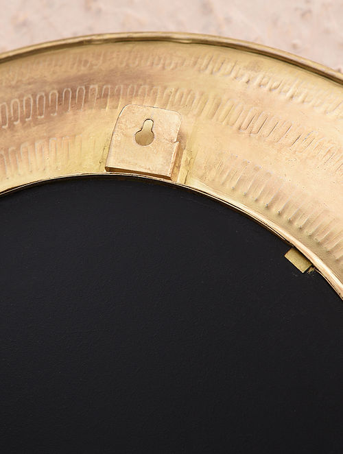 Textured Round framed wall mirror