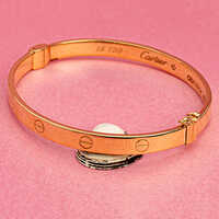 Ladies Gold Kadas - 22k Yellow Gold, 2.2-2.6 Inch, Traditional Floral Carving | Handcrafted, Allergy-free, Openable Hinge Clasp