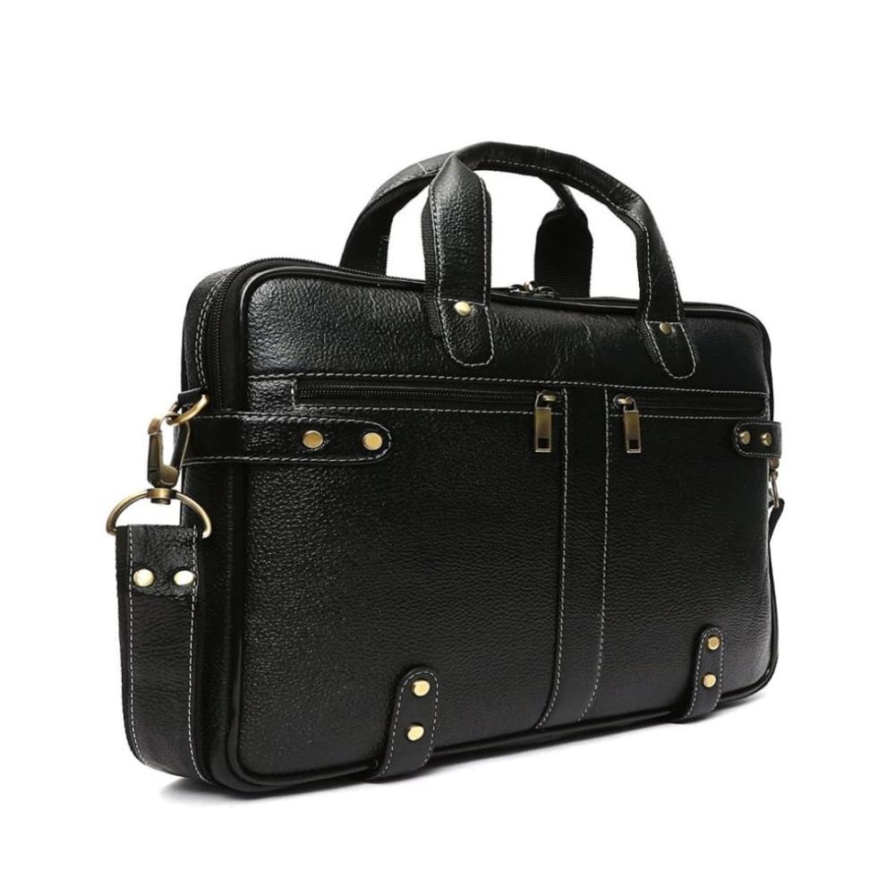 Jet Black Leather Executive Bag