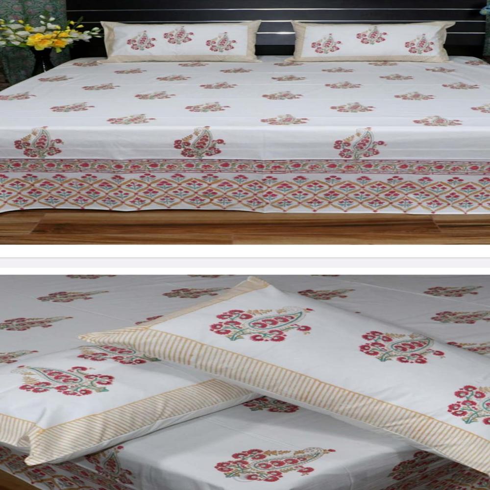 Cotton Printed Bedsheet - Color: Multicolour