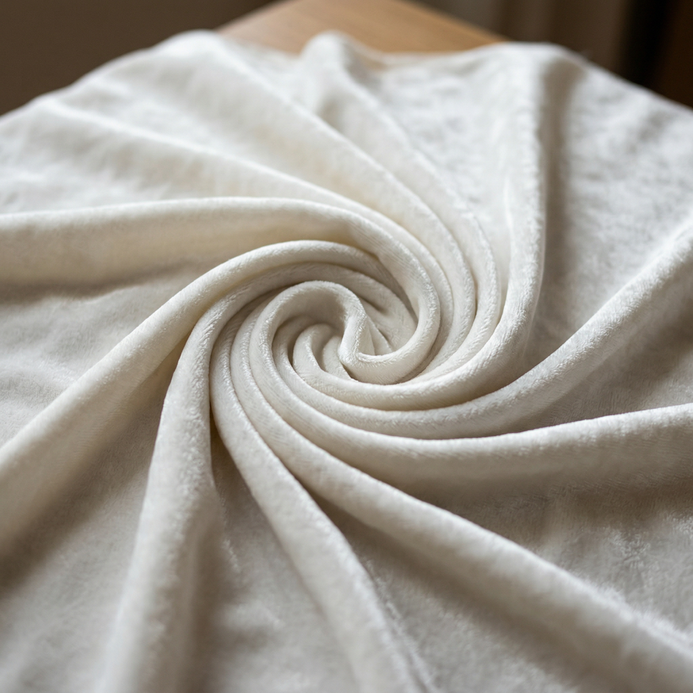 Viscose Velvet Rfd Fabric - Color: White