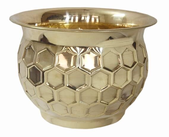 Decorative Round Diamond Hammered Planter (Diameter 12, Height 8.5) Inch