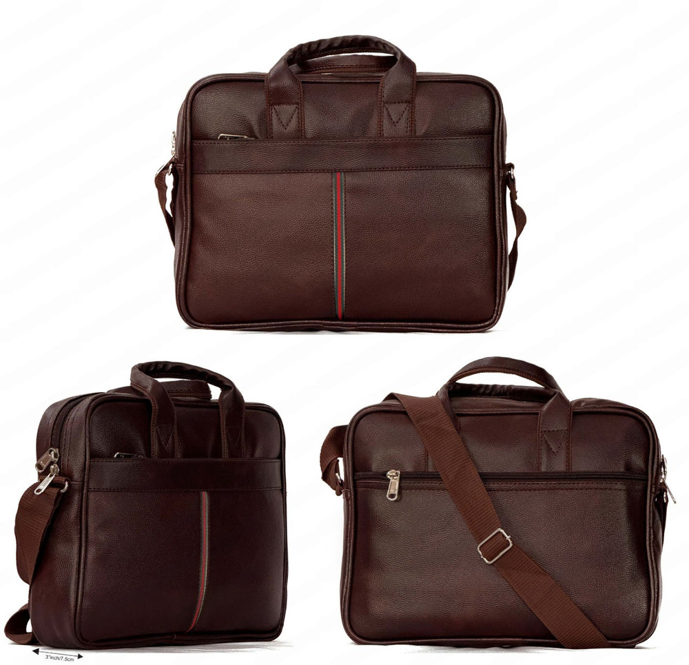 Dark Brown Vegan Leather Laptop Bags