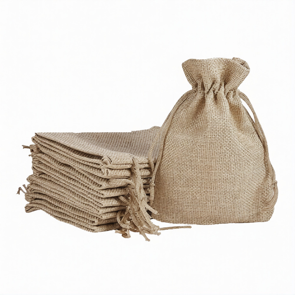 Drawstring Jute Pouches Bags