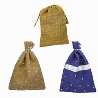Jute Pouches Bags For Gift Packing - Natural Jute Fabric, 5x7 Inches, Double Drawstring Closure | Eco-friendly, Biodegradable, Customizable