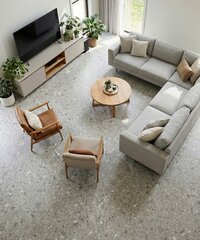 Silver Terrazo Flooring - Moisture Content: Minimal