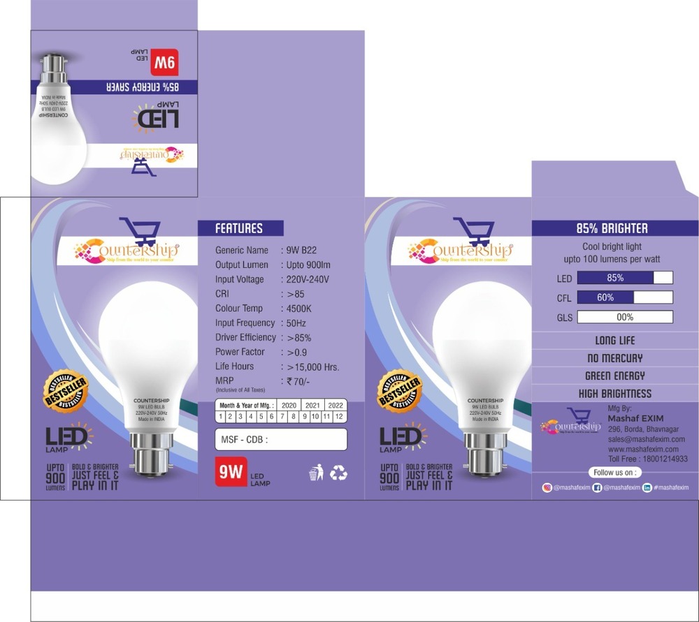 LED Bulb And Penal Packing Box