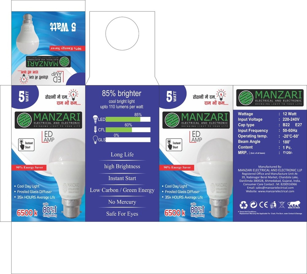 LED Bulb And Penal Packing Box