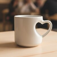 Inner Heart Handle Cup - Material: Ceramic