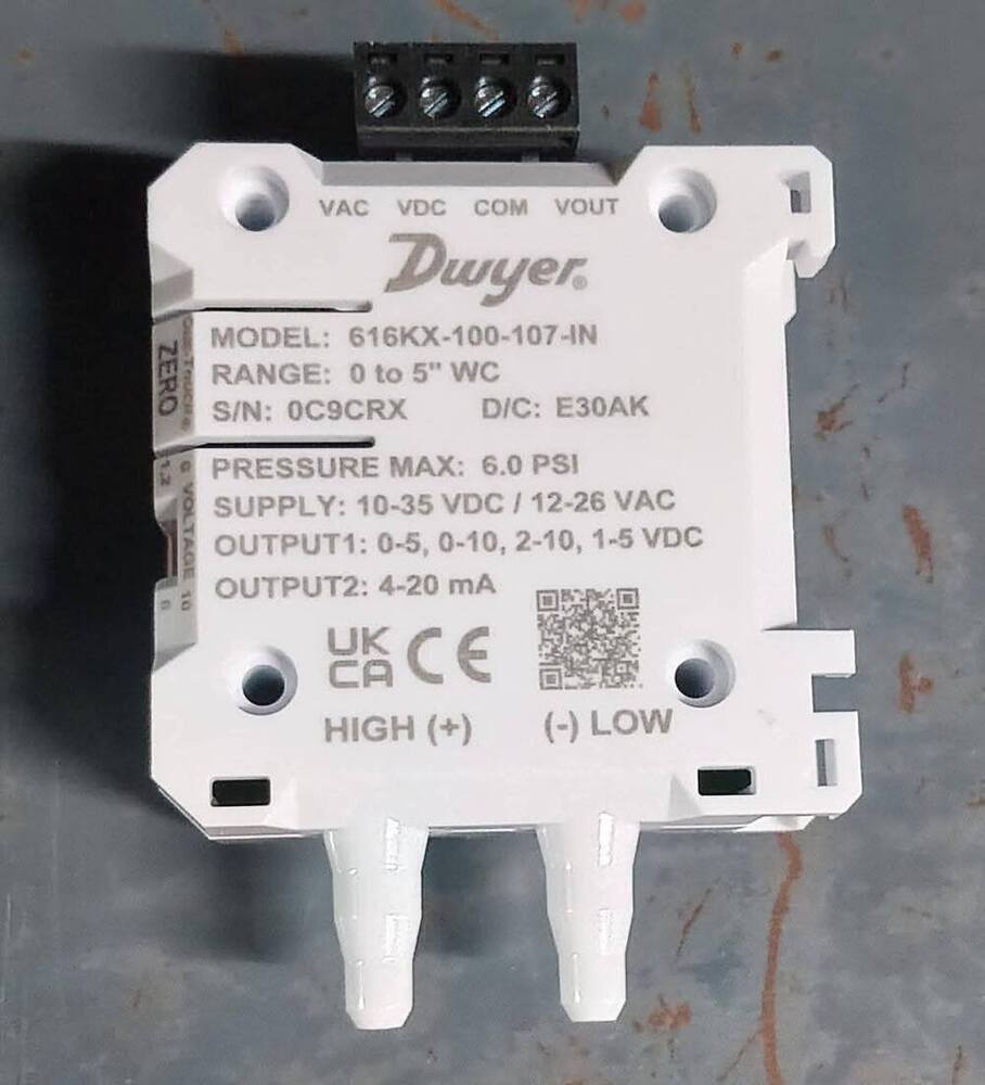 DWYER 616KX-100-107-IN DIFFERENTIAL PRESSURE TRANSMITTER