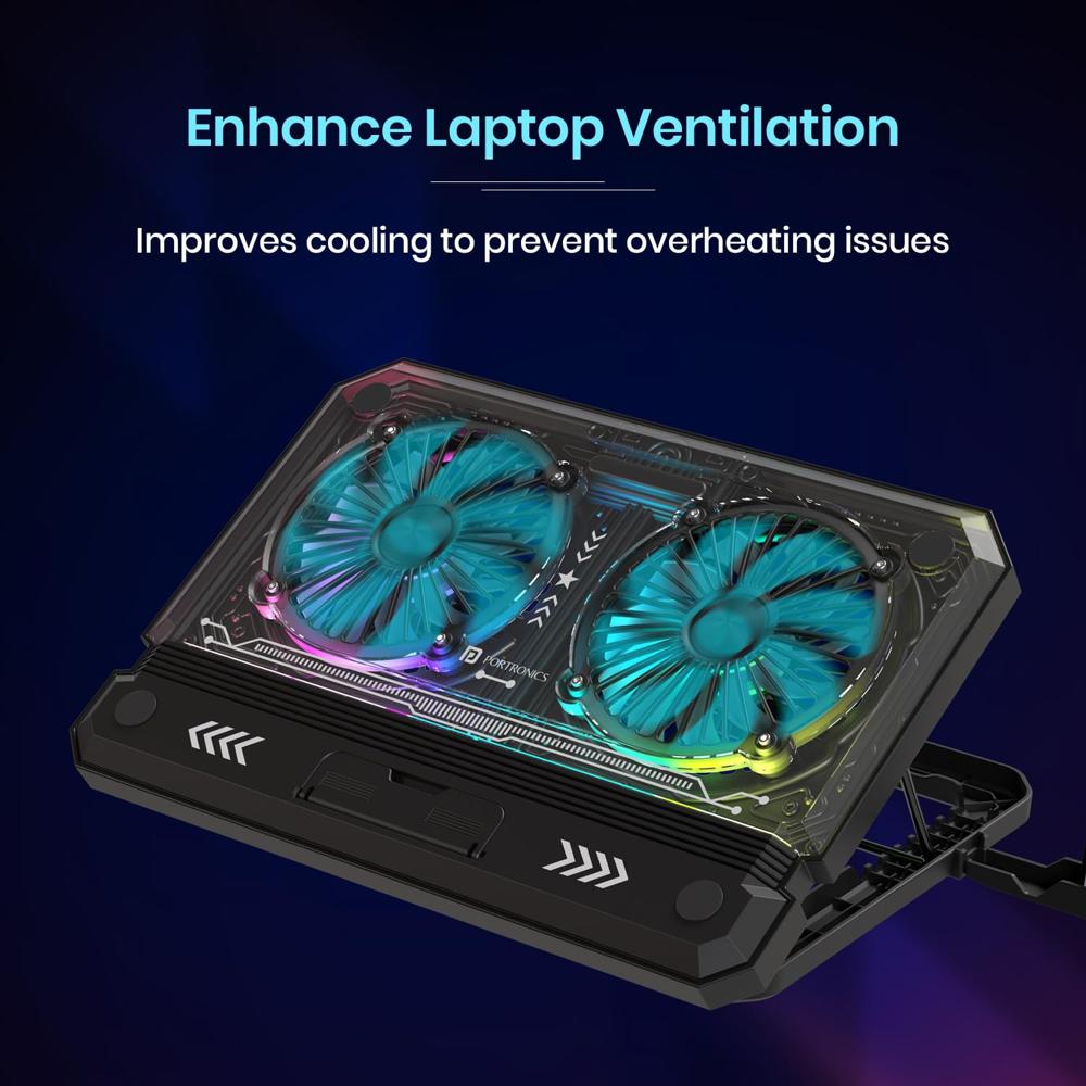 Portronics My Buddy Air 5 Laptop Cooling Pad with Dual Cooling