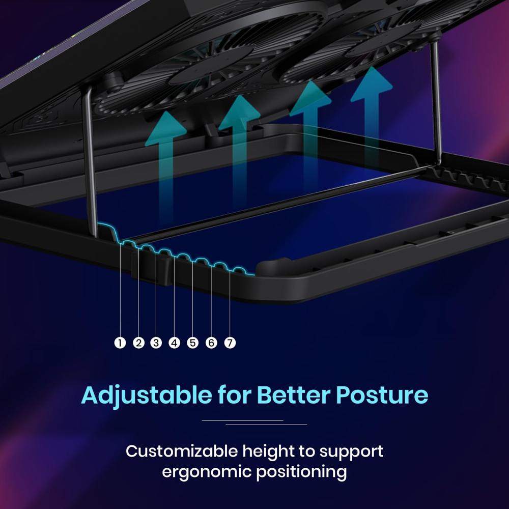 Portronics My Buddy Air 5 Laptop Cooling Pad with Dual Cooling