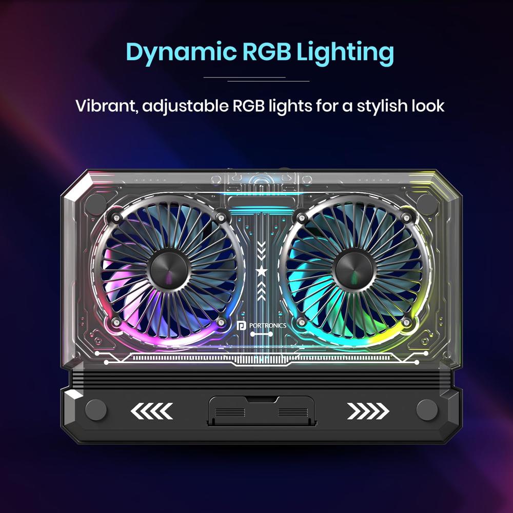 Portronics My Buddy Air 5 Laptop Cooling Pad with Dual Cooling