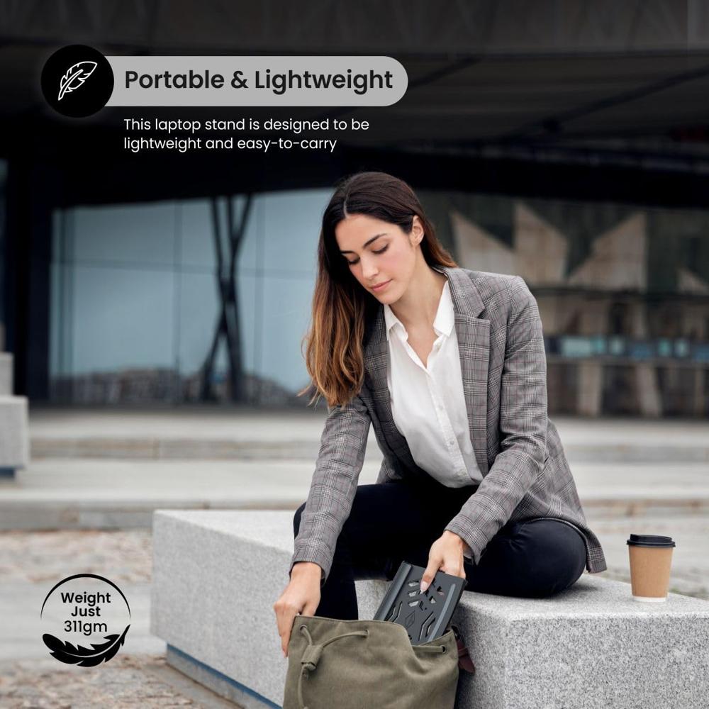 Portronics My Buddy Hexa 5 Laptop Stand with Foldable & Ventilated Design, Ergonomic Elevation,