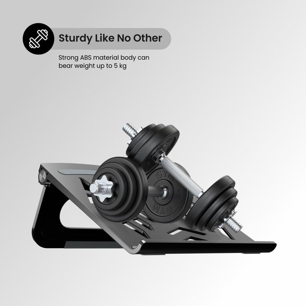 Portronics My Buddy Hexa 5 Laptop Stand with Foldable & Ventilated Design, Ergonomic Elevation,