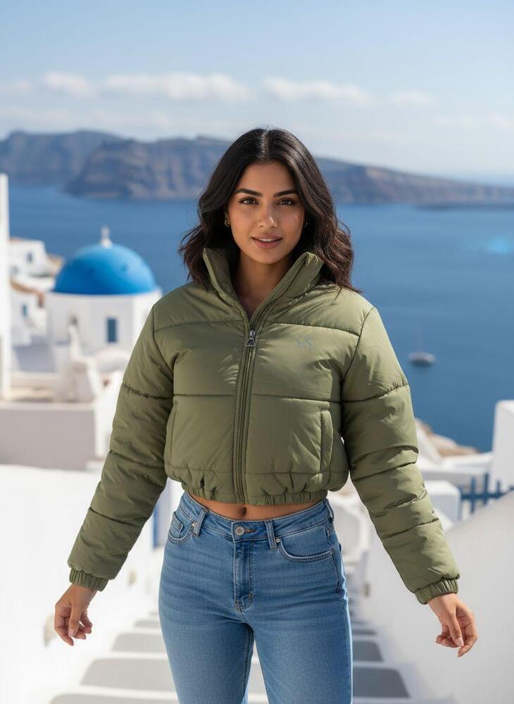 Ladies Cropped Puffer Jacket