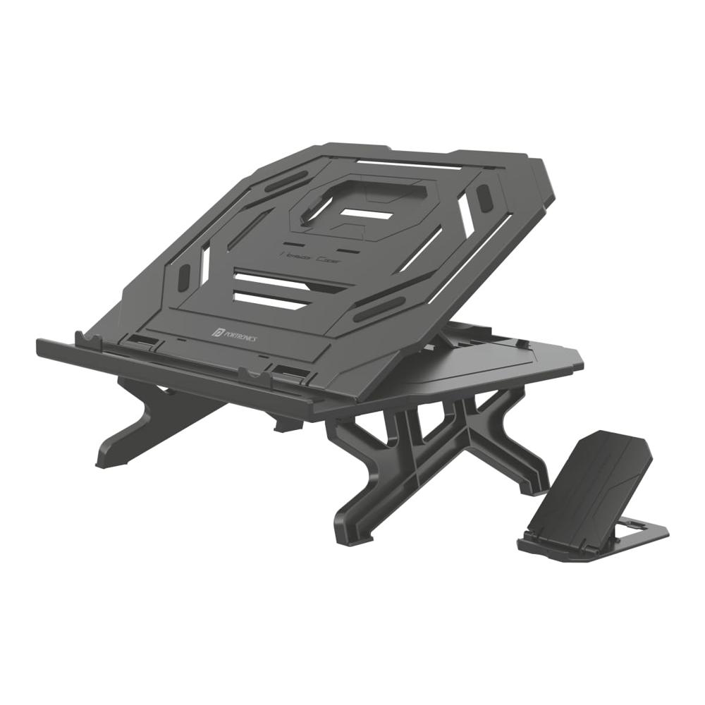 Portronics My Buddy Hexa 33 Laptop Stand with Phone Holder, Four Legs,