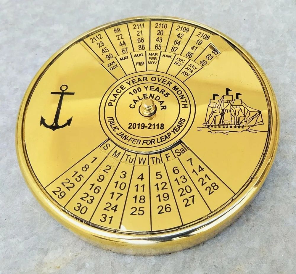 2inch Antique Brass Calendar Paper Weight