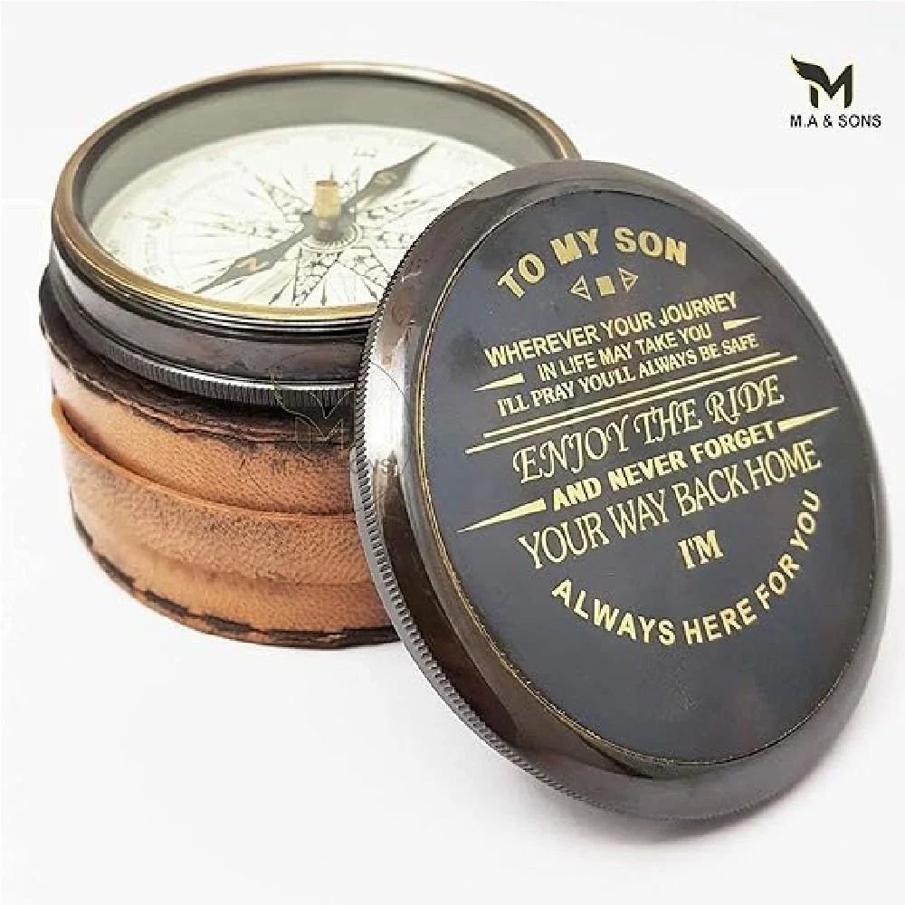 Brass To My Son Pure Personalized Compass