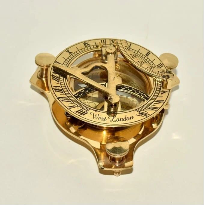 Brass WEST LONDON Maritime Navigation Sundial Compass