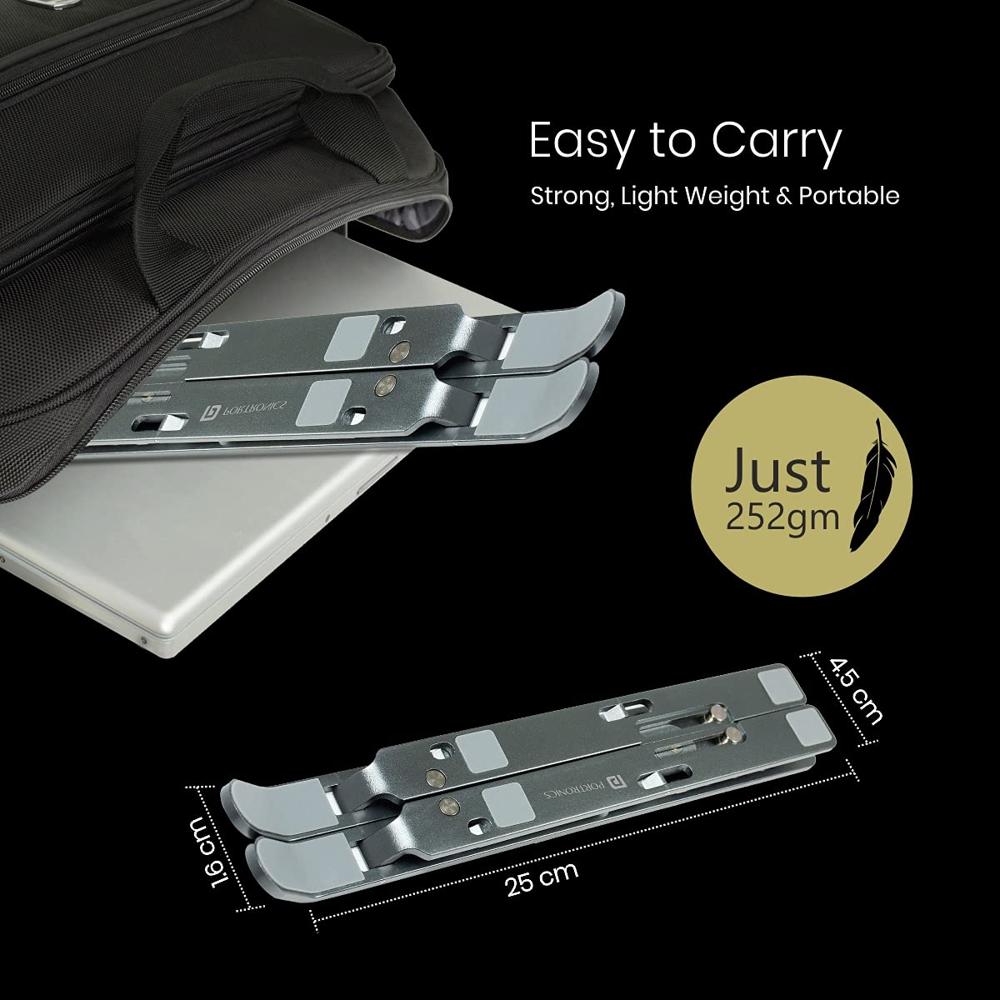 Portronics My Buddy K2 Portable Laptop Stand with 7 Adjustable Level,