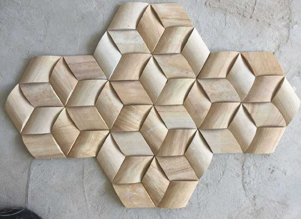Teak 3D Mosaic Sandstone