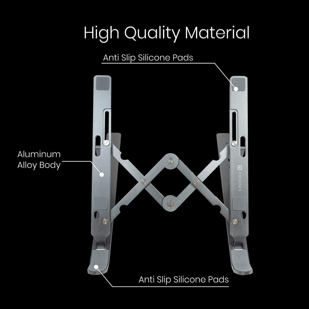 Portronics My Buddy K2 Portable Laptop Stand with 7 Adjustable Level,